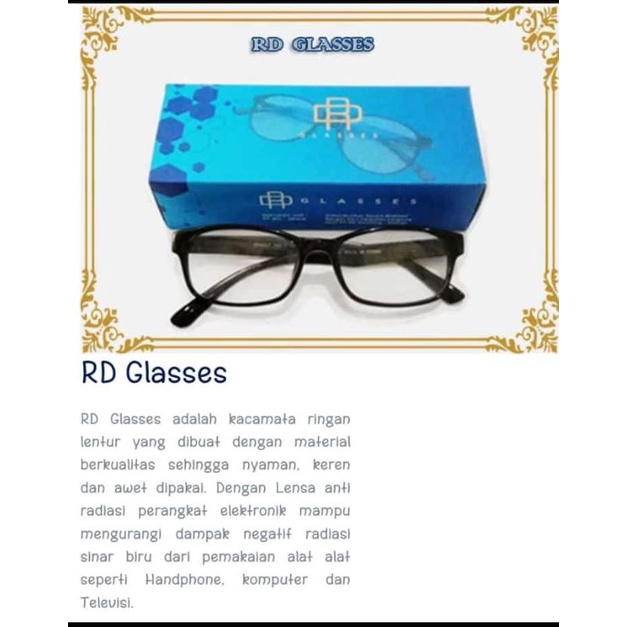 Kacamata Anti Radiasi RD Gemilang..warna tanyakan stok