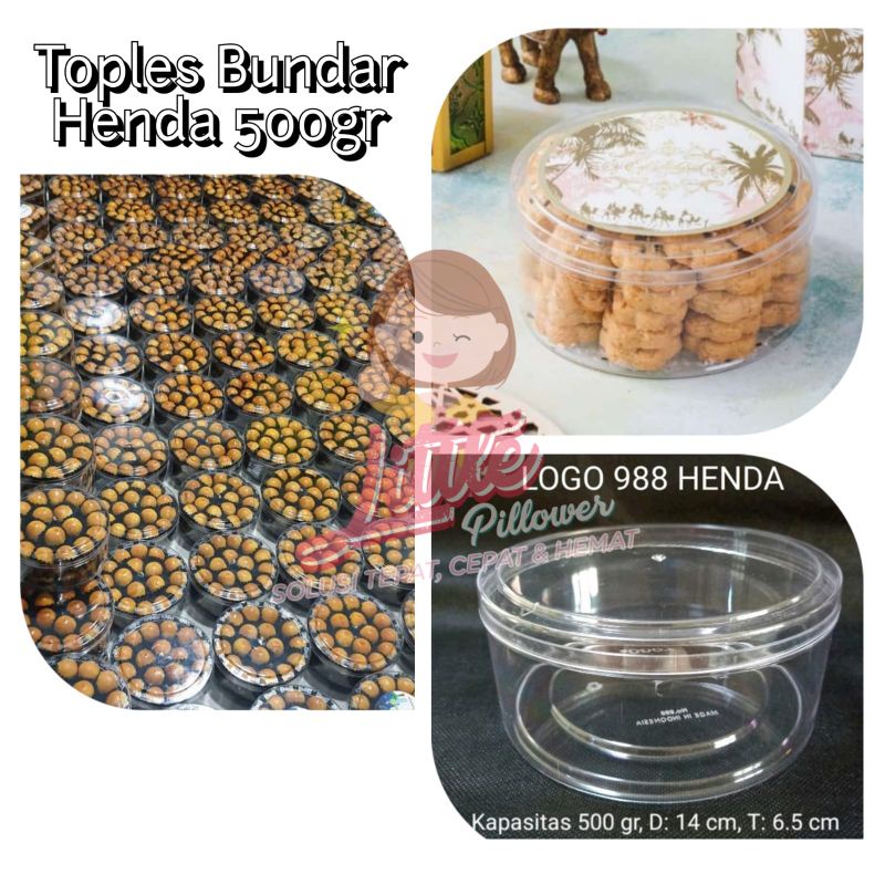 Isi 12pcs Toples Logo HENDA - Toples tabung Kue Kering - Toples Makanan