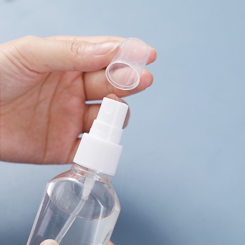 Botol Semprot Hand Sanitizer Mini Bahan Plastik Transparan Anti Bocor Dengan Gantungan Kunci