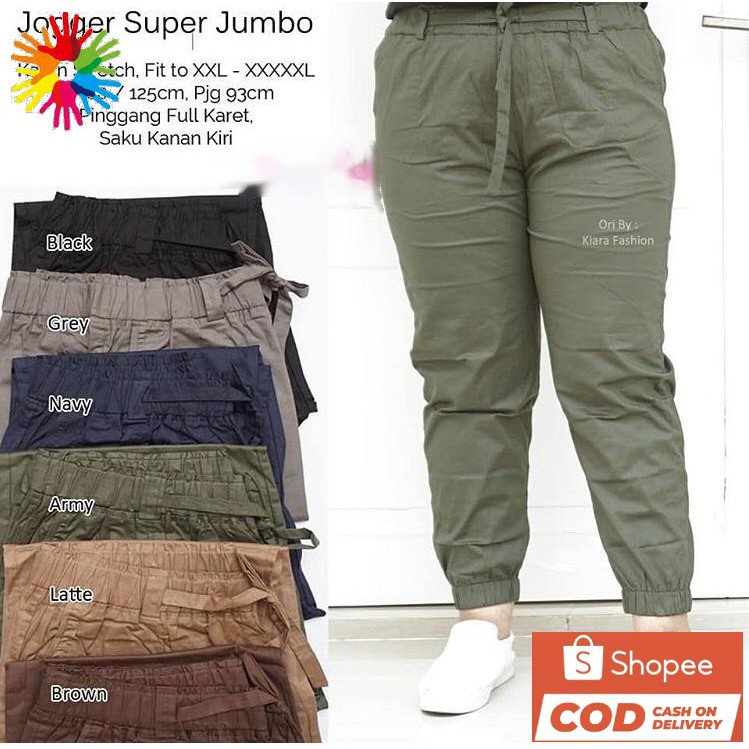  Celana  Jogger  Katun  Jumbo XXL Fit To XXXL Jogger  Pants 