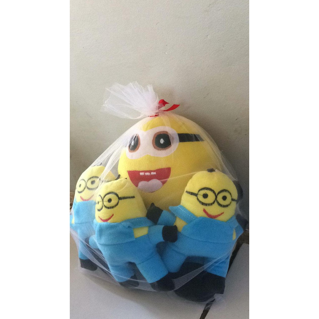 boneka minion beranak 3 - induk 25cm