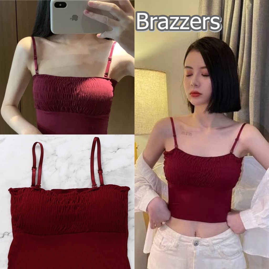 Tank top Crop Tanktop Outer Bra Bh Anak Remaja Perempuan Wanita Cewek Cewe Push Up Sexy Busa Tebal K