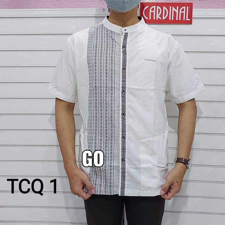 gos  TCQ CARDINAL KEMEJA KOKO Taqwa Pakaian Pria Original Baju Muslim Salur Lengan Pendek