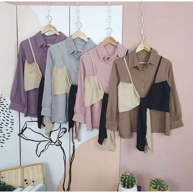 KIMMY - Baju Atasan Blouse Korean Style Wanita Korea Fashion Muslim Muslimah Perempuan kekinian Paka