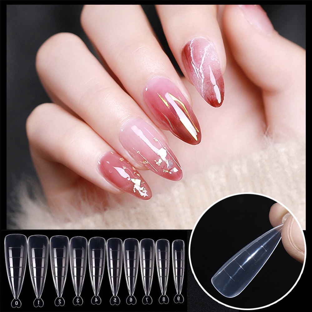 Mxbeauty Kuku Palsu Full Cover Transparan Untuk Manicure / Nail Art Diy