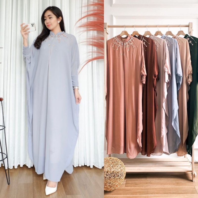 Kaftan Dress / Kaftan Jumbo / Kaftan Swarovski / Kaftan Muslim Wanita / Fashion Lebaran