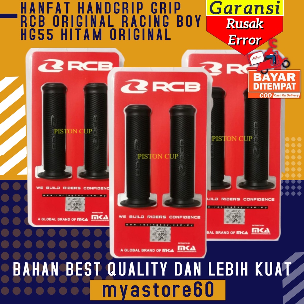 HANFAT HANDGRIP HANDFAT COVER GAS STANG GRIP RCB ORIGINAL RACING BOY HG55 HITAM BLACK ORIGINAL SARUNG TUTUP GAS