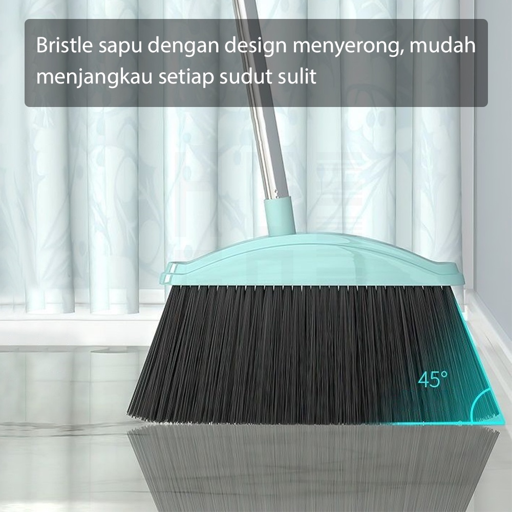 HUGO Broom Set Dustpan Set Sapu Pengki Alat Pembersih Praktis Minty