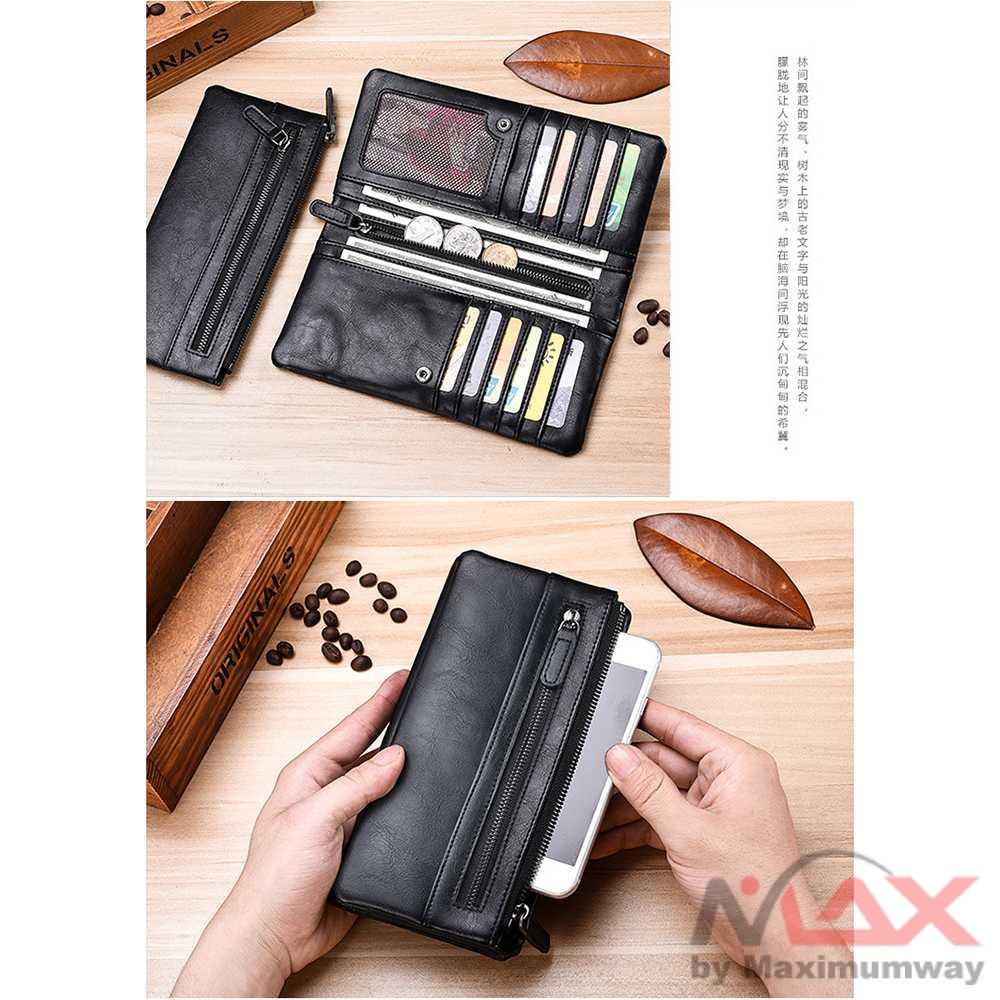 DEABOLAR 100% Original Dompet Pria / Wanita Bahan Kulit keren bisa jadi sarung HP bisa di split jadi dua / dompet panjang pria wanita exclusive elegant bahan kulit sapi halus / dompet lipat tempat kartu dompet kartu bagus murah berkualitas kualitas bagus