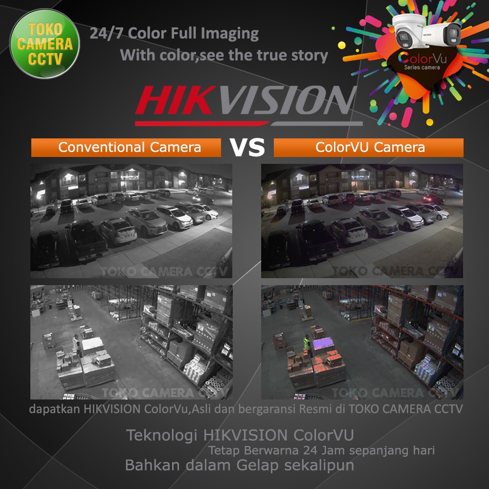 PAKET CCTV HIKVISION COLORVU AUDIO 2MP 4 CHANNEL 2 KAMERA