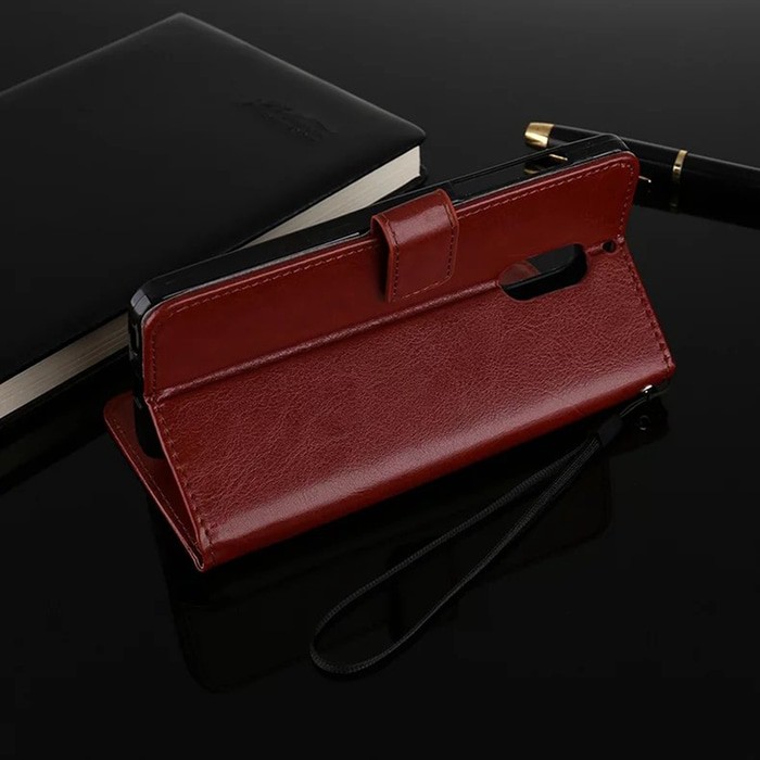 LEATHER FLIP COVER WALLET Nokia 6 case casing hp dompet kulit premium      / Case HP / Casing HP /