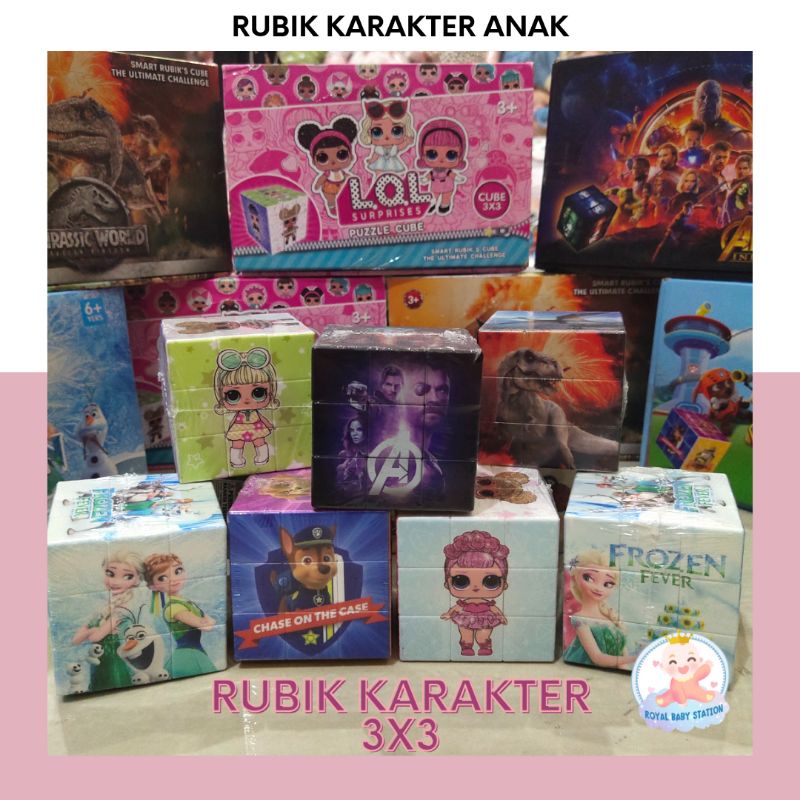 Mainan Rubik Karakter Anak Puzzle Rubic Lucu 3x3 Motorik