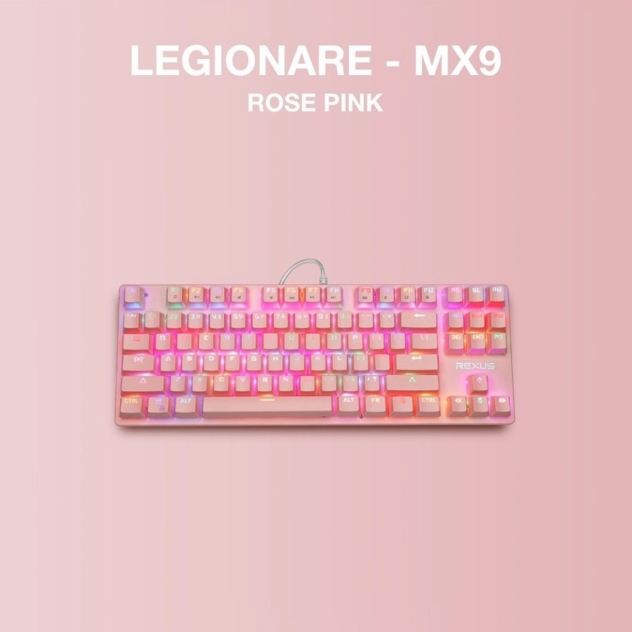 Rexus Keyboard Gaming Mechanical Legionare MX9 TKL RGB PINK-RED SWITCH