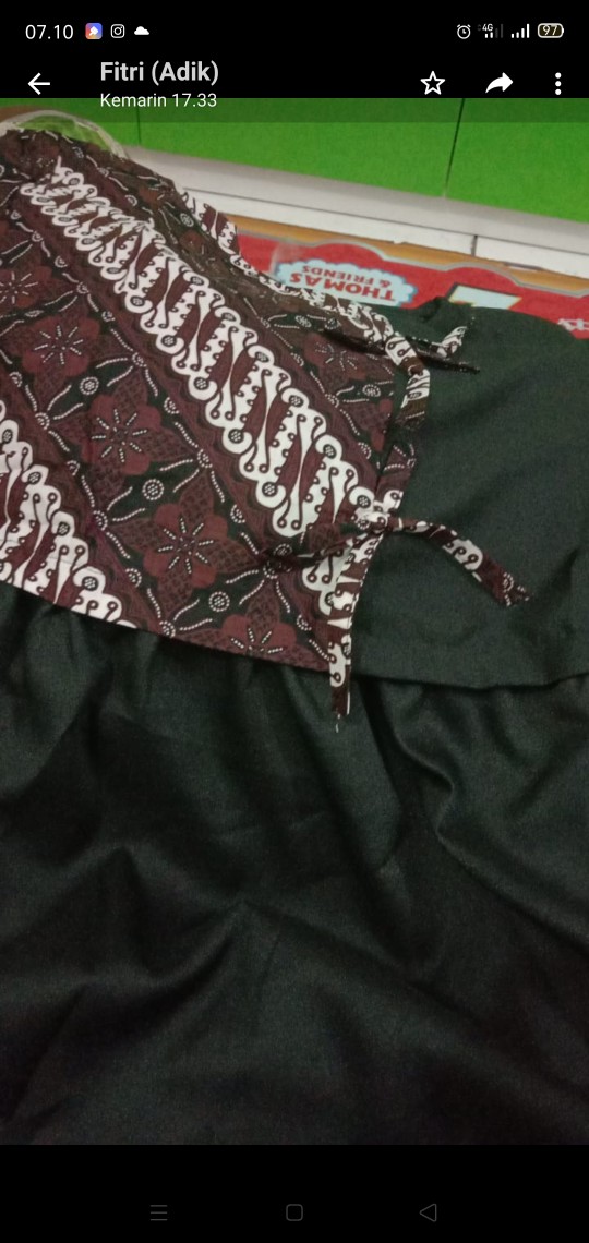 Tey-17 Batik Wanita Asj Sa Hrb026 Kenongo Kemeja Tosca Pendek