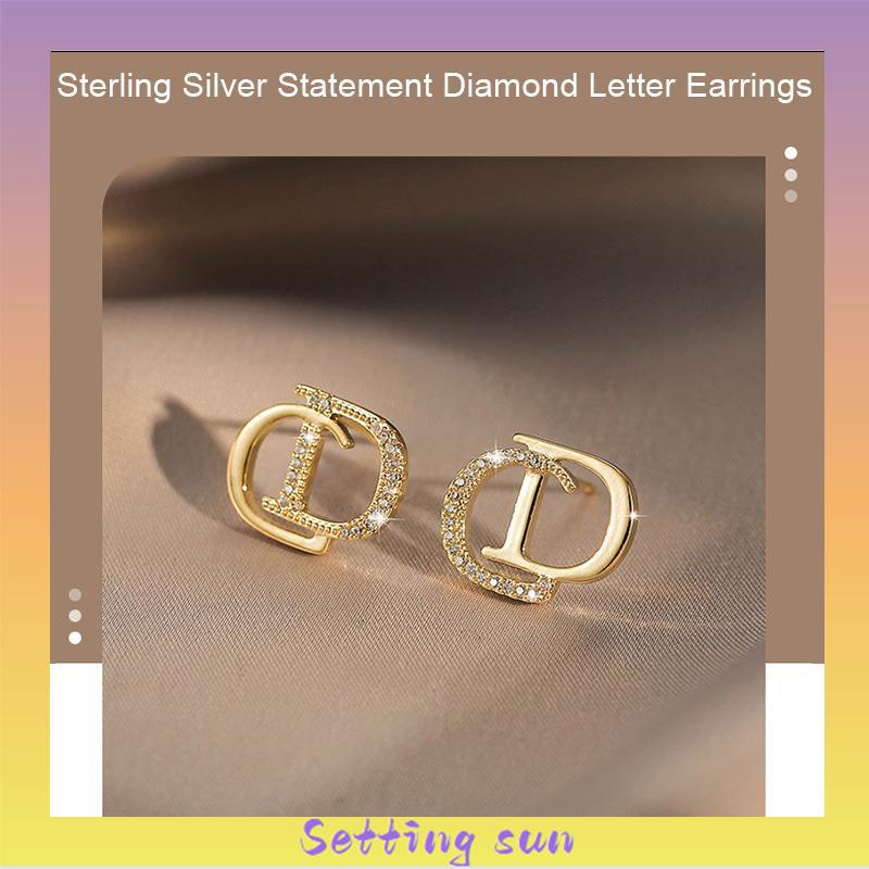 925 Perak Personalised berlian litto anting -anting niche desain anting -anting waktu sederhana TN