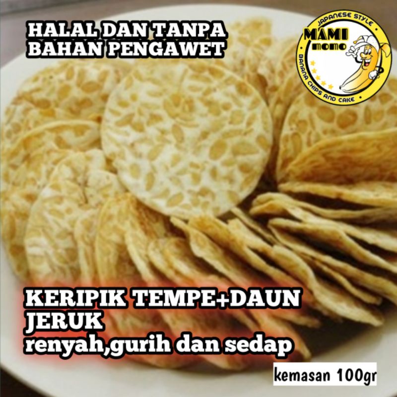 

KERIPIK TEMPE+DAUN JERUK/gurih,renyah dan sedap/kemasan 100gr