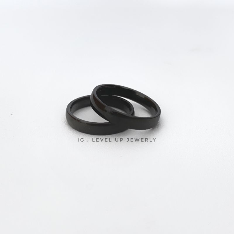 Cincin Pria &amp; Wanita | Bahan Stainless Steel | Cincin Stylish | Cincin Kekinian | Cincin Keren | Black Ring