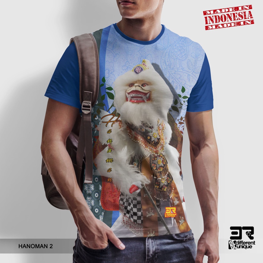 [ COD ] KAOS PRINTING GAMBAR WAYANG HANOMAN 2 - BAJU DISTRO ORIGINAL MOTIF ADAT BUDAYA SUKU INDONESI