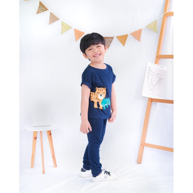 Setelan Playset Anak Boboho 1 - 5 Tahun Setelan Pendek Panjang Cotton Smilee Lucuna Unisex CBKS S23