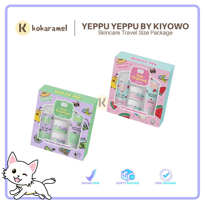 [BPOM] READY Yeppu Yeppu by Kiyowo Skincare Set Travel Size Package Acne Treatment Hello Brightening