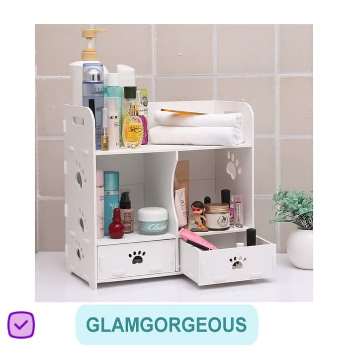 Rak  Kosmetik  Kayu Kotak WPC  Tempat Makeup DS017 Tahan Air   Rak  Kosmetik  Kayu Kotak WPC  Tempat Makeup DS017 Tahan Air