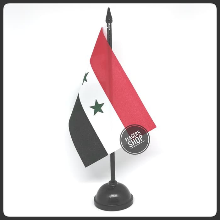 

Bendera Meja Suriah/Syria/Syrian Arab Republic + Tiang Kayu
