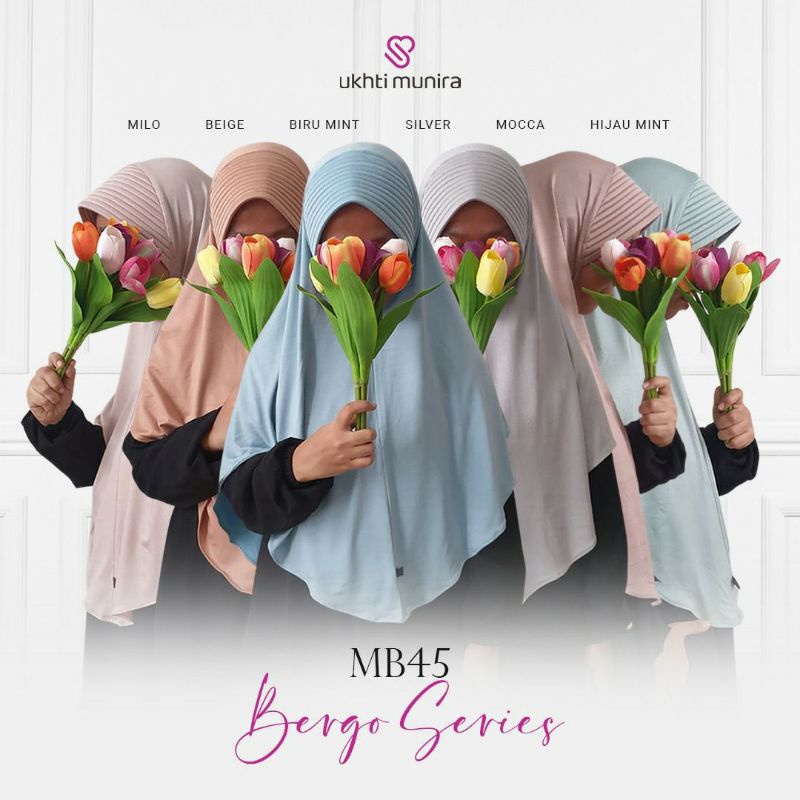 Mb45 Bergo Jersey Korea Premium Jumbo Pet Menutup Dada Dewasa Ukhti Munira Daily Instan Syari Pendek
