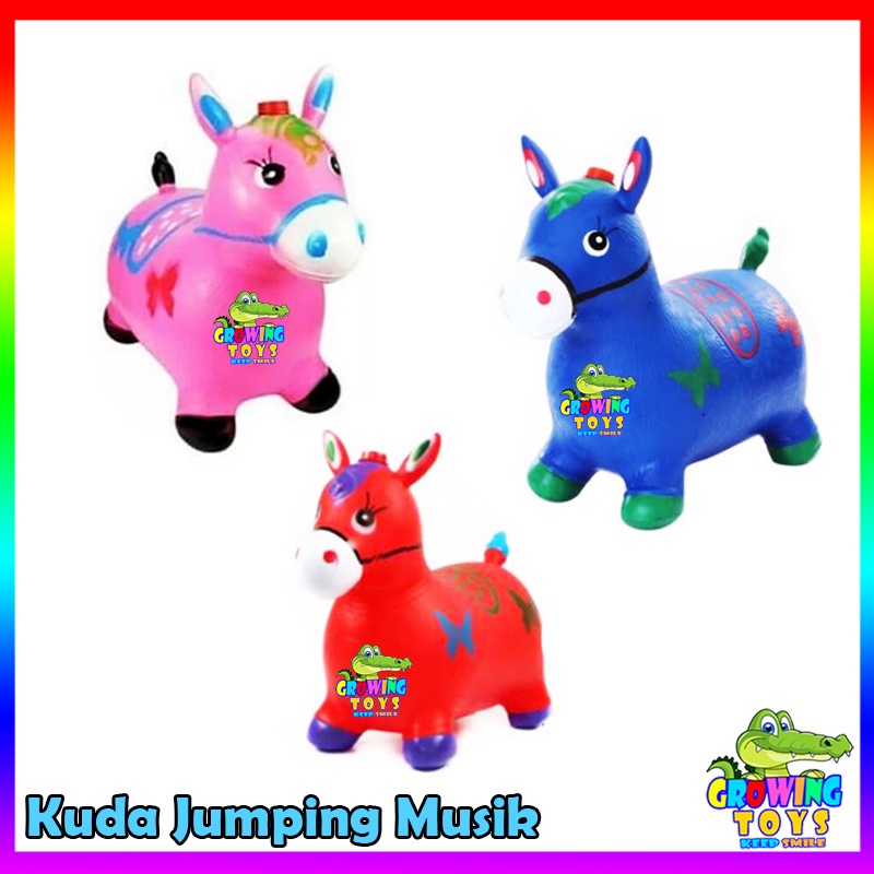 [GROWING.TOYS] MAINAN ANAK EDUKATIF KUDA KUDAAN TUNGGANG KARET / JUMPING ANIMAL TOYS