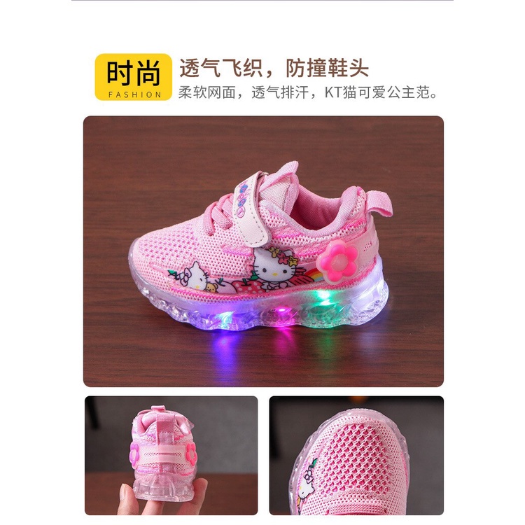 Sepatu Anak Laki Laki - Sepatu Anak Perempuan Shoes MOTIF 027 LED Sepatu Sport Anak Casual Import