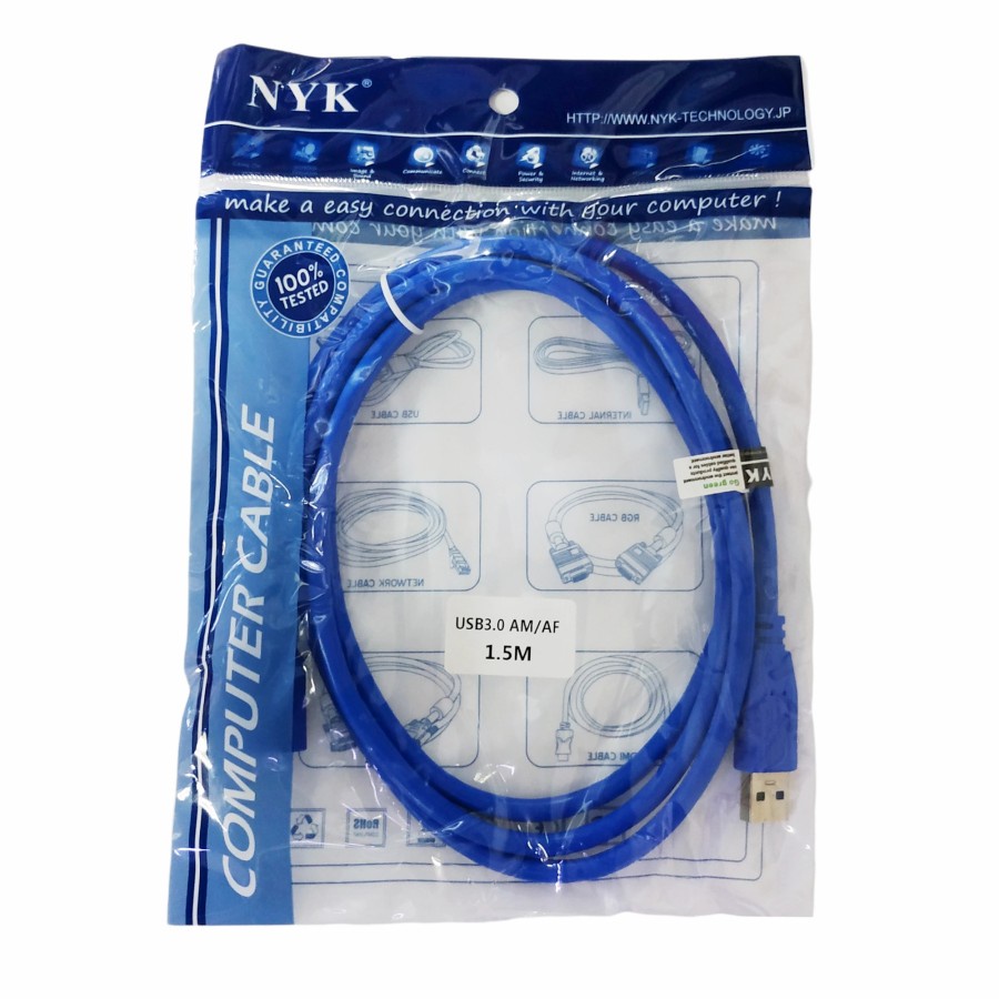 NYK Kabel USB 3.0 Extension Male to Female 1.5M