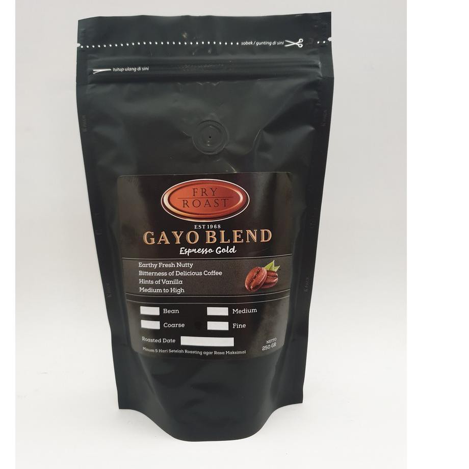 

L6K KOPI GAYO BLEND ESPRESSO GOLD 250 GRAM BIJI/BUBUK ✷ ★★★★★