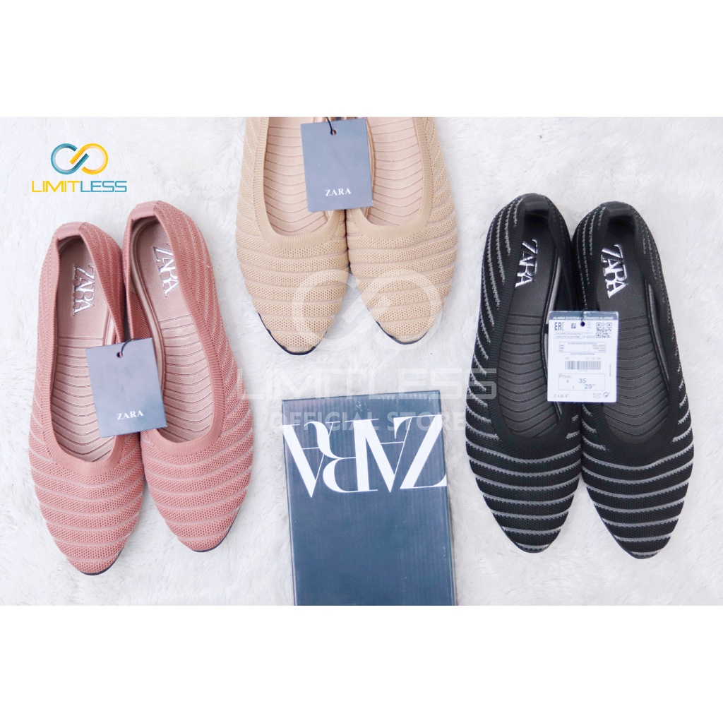 Flatshoes Wanita Zara Laily Flat Shoes Wanita Slip On Fashionable Sepatu Flatshoes Rajut Cewek Hitam Style Korea