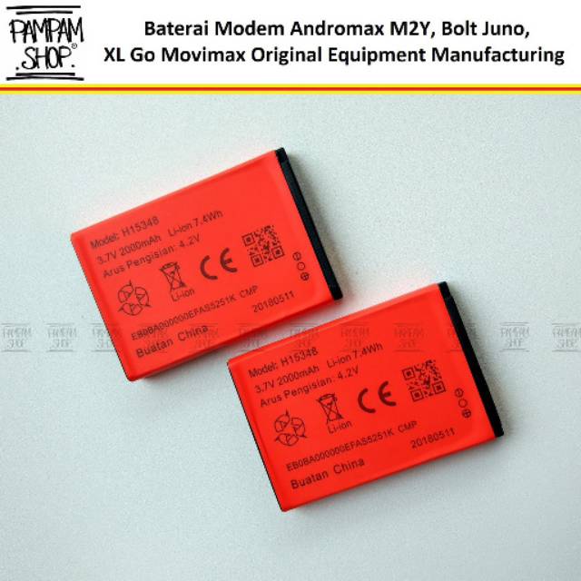 Baterai Modem Smartfren MIFI Andromax M2Y Original Double Power H15348 H11348 Battery, Batrai, Batre