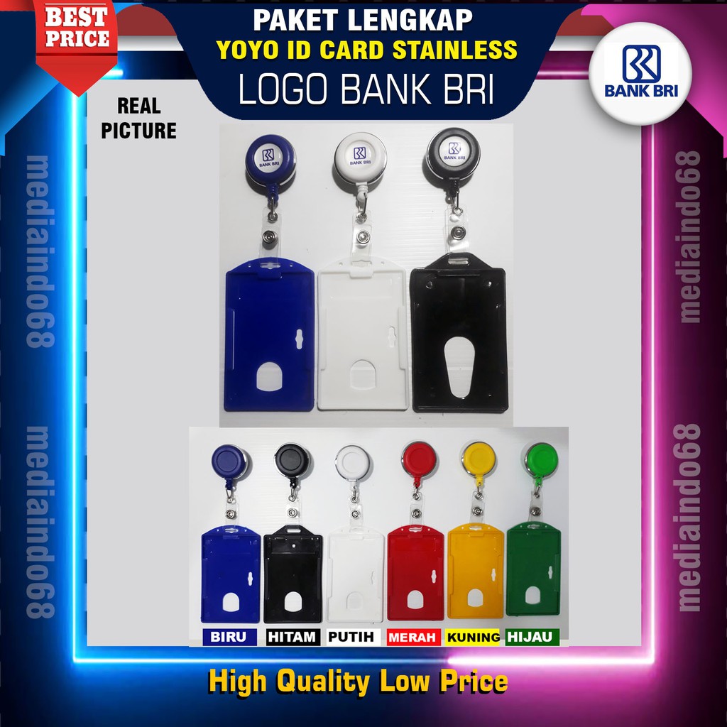 

YOYO GANTUNGAN ID CARD PUTAR STAINLESS-BANK BRI