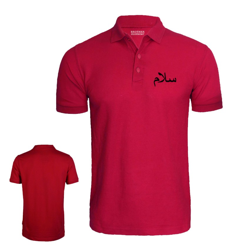 Kaos Polo Arabic Salam Little Black - Abu Misty Premium