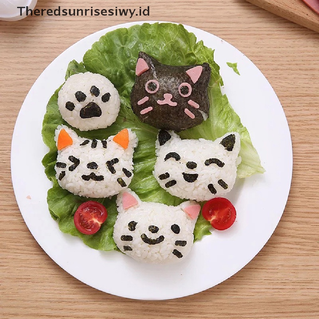 # Alat Rumah Tangga # 1 Set Cetakan Nasi Bentuk Kucing Untuk Sushi Bento