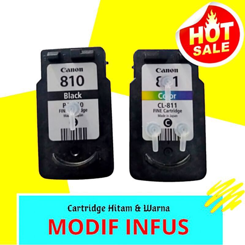 Catridge Cartridge Canon PG 810 CL 811 siap pakai mode infus Bekas compatible iP2770, MP245, mp237, 