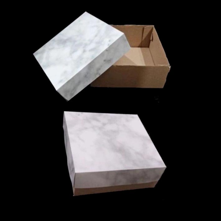 

5 Pcs Kardus Cake Tutup Marmer Dus Kue Brownies Box Lapis Legit Packaging Kotak Hampers Size 25x25x10 cm