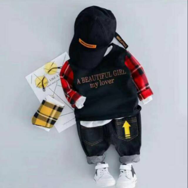 Setelan burberry premium