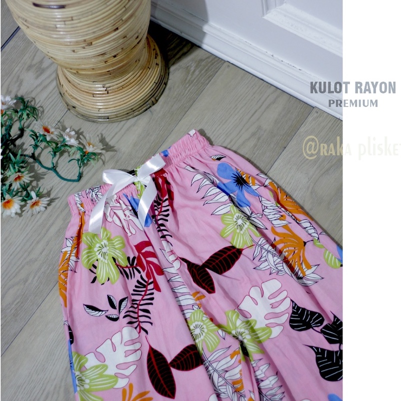 Celana Kulot Rayon Motif celana Wanita Loose Cullote Pants Homewear