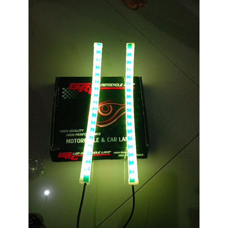 lampu alis fleksibel remot 30 cm 7 warna bisa diam running kedip