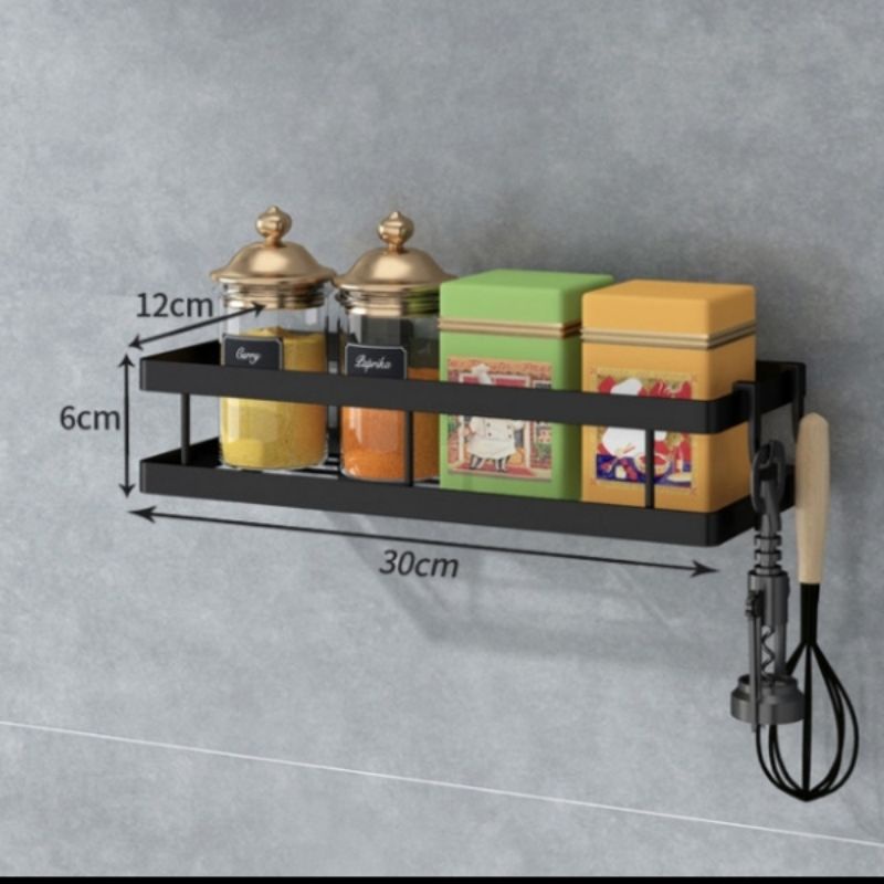 Rak Bumbu Dapur Stainless Steel Rak Gantung Serbaguna Kuat Anti Karat