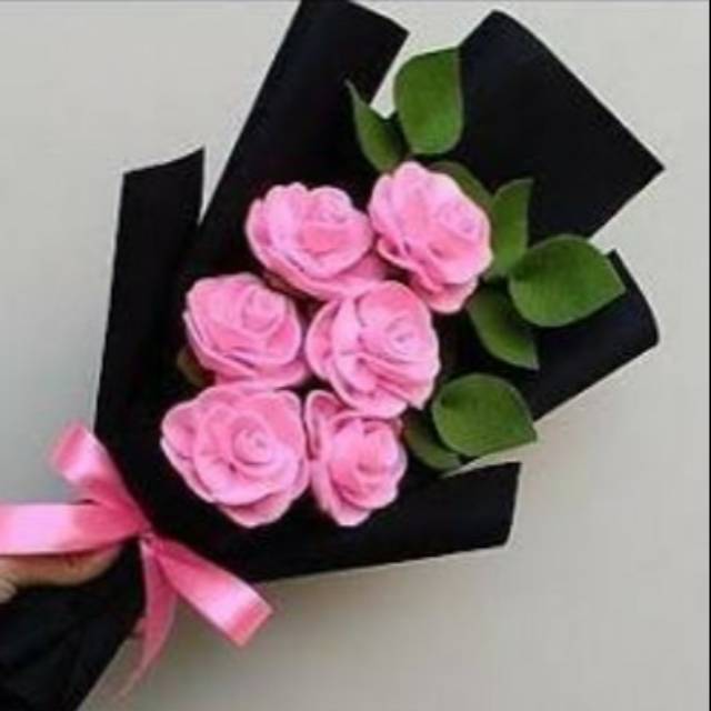 Buket Bunga Flanel Mawar 6 Tangkai Shopee Indonesia