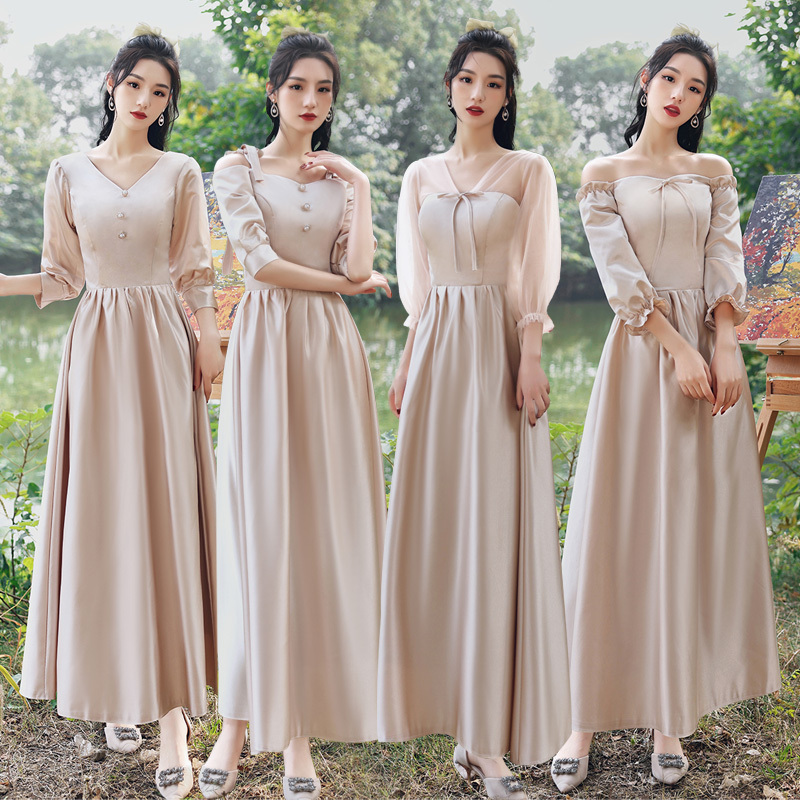 Long Dress Wanita Bahan Brokat Untuk Bridesmaid Musim Dingin Shopee Indonesia