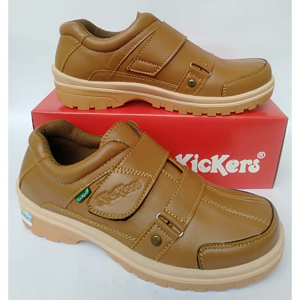 Kickers sepatu pria kulit asli original casual santai kasual slip on tanpa tali terbaru perekatselop