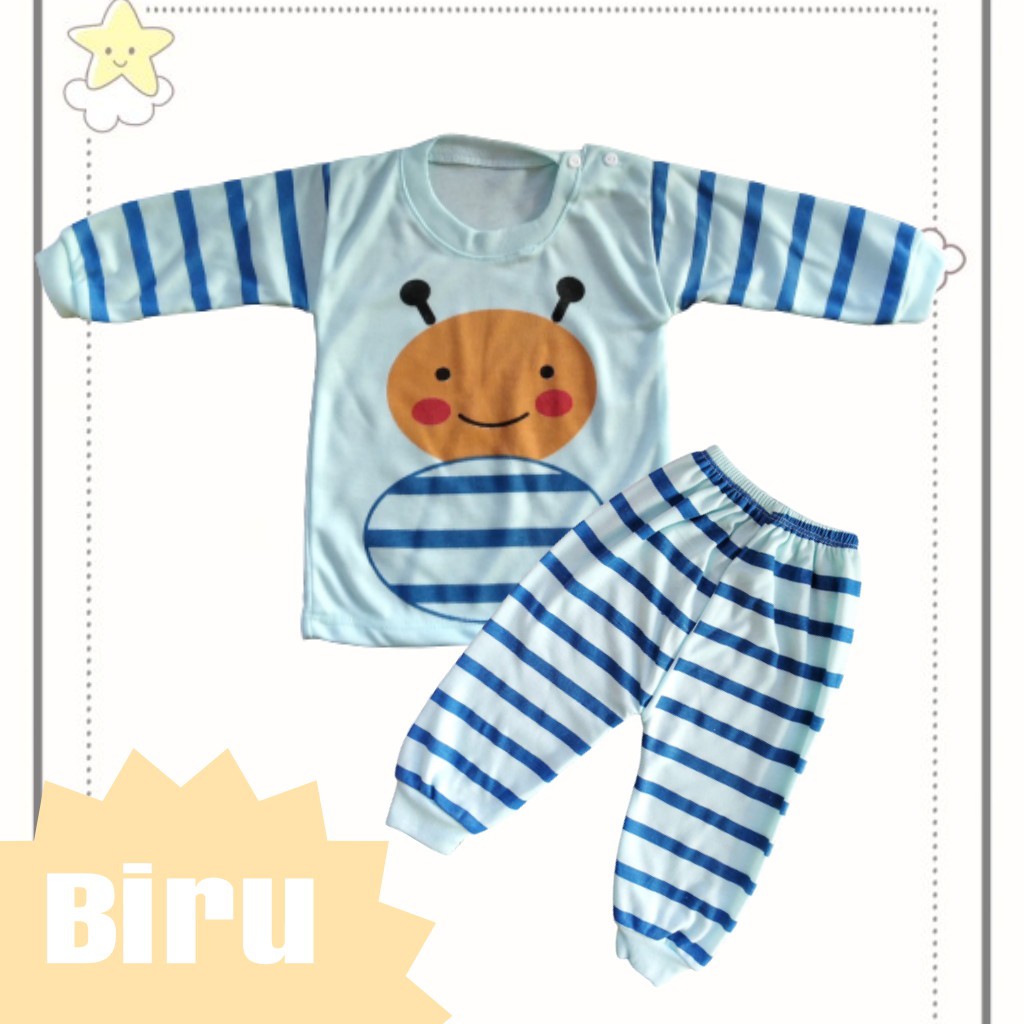 Setelan Piyama Bayi | Piyama Motif Tangan Panjang