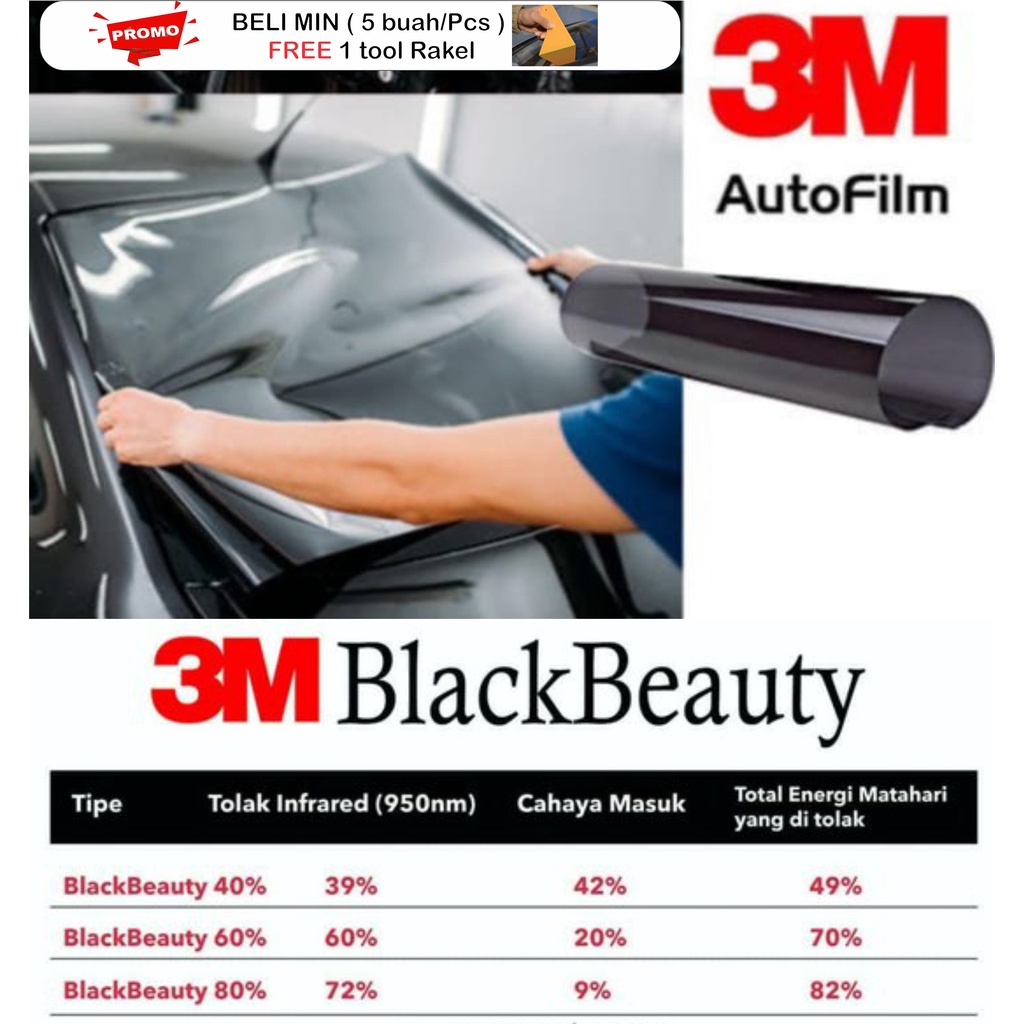 Kaca film 3M Blackbeauty 40%/Kaca film 3M peredam panas/Kaca film 3M tolak panas (UV)