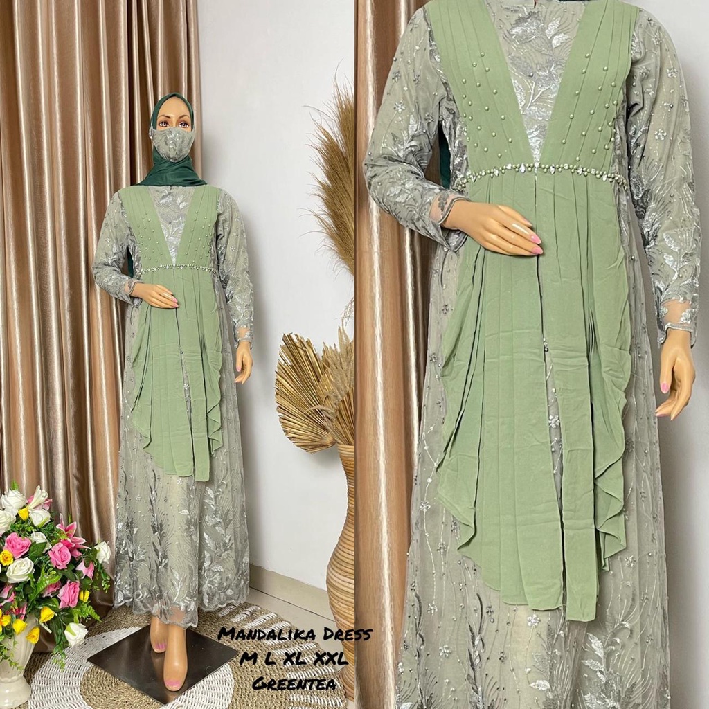 Permata Olshop / Kebaya Gamis Nazwa / Gamis Pesta Terbaru / Gamis Tille Brokat / Kebaya Gamis Kondangan