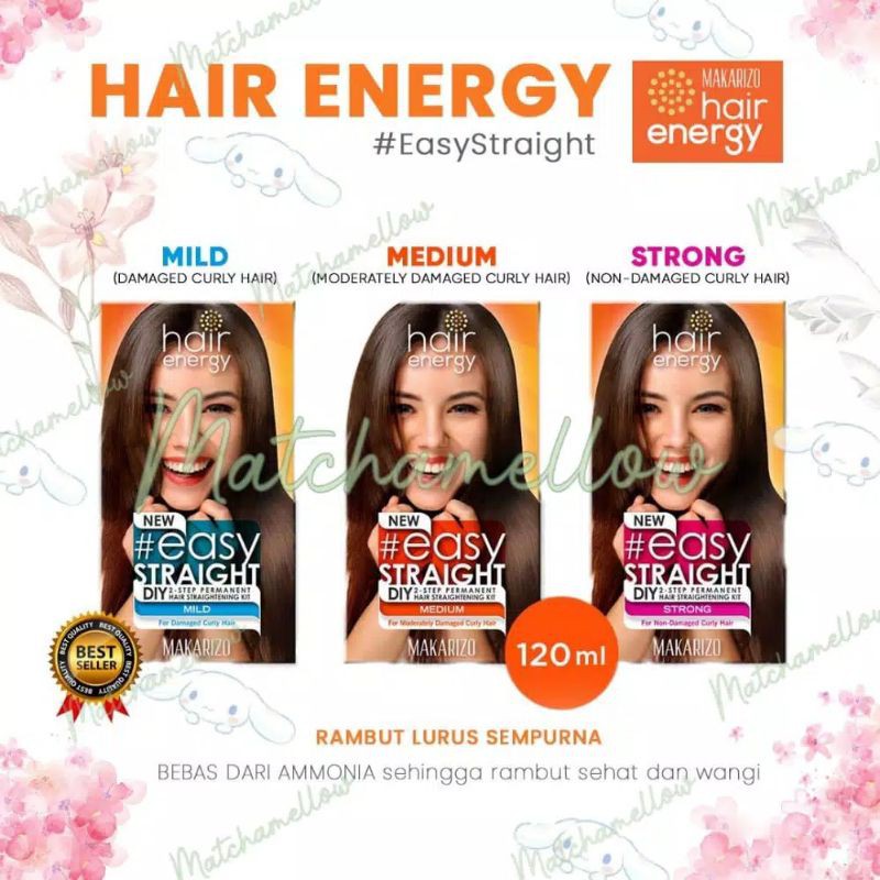 PELURUS RAMBUT PRIA WANITA PERMANEN TANPA CATOK AMAN MAKARIZO MAKARIZO HAIR ENERGY EASY STRAIGHT