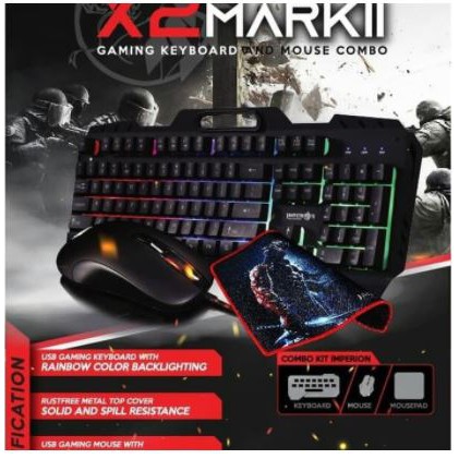 Keyboard mouse mousepad gaming imperion usb wired multimedia rgb bundle x2 mark ii 2 markII mark2